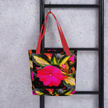 Canvas Tote Bag 15x15 in | Red Summer Flowers Original Photography Print