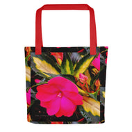 Canvas Tote Bag 15x15 in | Red Summer Flowers Original Photography Print