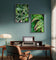 Summer Green Leaves Closeup Photography Unframed Canvas Set of 2 Prints - Modern Nature Wall Art for Home Office Décor