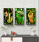 Vibrant Tropical Flowers Closeup Photography Unframed Canvas Set of 3 Prints - Modern Nature Wall Art for Home Office Decor