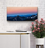 Mt. Rainier National Park in Sunset | Authentic Nature Photography | Gallery Wrapped Canvas Horizontal Print | Biophilic Wall Art for Home Office Decor
