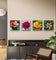 Vibrant Tropical Flowers Close-Up Nature Photography I Square Unframed Canvas Wall Art Set of 4 | Elegant Floral Print for Home Décor