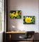 Yellow Dahlia Flowers Closeup Photography Unframed Canvas Set of 4 Prints - Modern Nature Wall Art for Home Office Decor