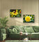 Yellow Dahlia Flowers Closeup Photography Unframed Canvas Set of 4 Prints - Modern Nature Wall Art for Home Office Decor