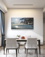 Sea Sunset with Vibrant Leaves | Authentic Nature Photography | Gallery Wrapped Canvas | Horizontal Modern Tranquil Landscape Wall Art