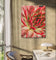 Red Succulents with Raindrops | Macro Photography Print | Vertical Gallery Wrapped Canvas Wall Art for Home & Office