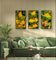 Yellow Flowers with Raindrops Photography | Set of 3 Vertical Unframed Canvas Prints | Nature Wall Art for Home & Office