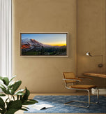Mt. Rainier in Summer Sunset | Authentic Nature Photography 2 Prints Set | Unframed Horizontal Canvas | Biophilic Style Wall Art
