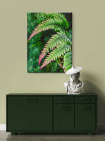 Gallery Wrapped Canvas Wall Art | Lash Green Foliage Closeup Authentic Photography | Biophilic Style Home & Office Décor