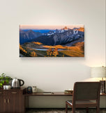 Rainier Mountains in Sunset | Authentic Nature Photography | Gallery Wrapped Canvas Horizontal Print | Biophilic Wall Art for Home & Office Decor