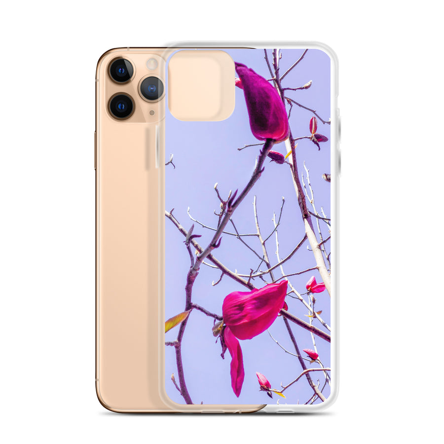 Clear iPhone Pro Max Case with Original Pink Magnolia Photography - Professional Nature Art Print Protection