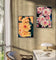 Vibrant Dahlia Flowers Canvas Wall Art Set | 4 Unframed Vertical Prints | Eco-Friendly Modern Home Office Décor