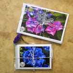Greeting / Note Cards with Envelopes Featuring Vibrant Hydrangea Blossoms Original Photography | Blank 4 Cards Set 6.25x4.5 in, 8.5x5.5 in