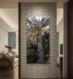 Summer Tree in Sunset | Authentic Nature Closeup Photography | Gallery Wrapped Canvas Vertical Print | Biophilic Wall Art for Home Decor