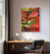 Red Succulents with Raindrops | Vertical Gallery Wrapped Canvas Print | Nature Photography Wall Art for Home & Office