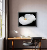 White Lily Flower Closeup Photography Unframed Canvas Print - Modern Floral Wall Art for Home Office Decor