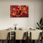 Red Floral Canvas Wall Art | Spring Gerbera Macro Photography | Horizontal Gallery Wrapped Print | Ready to Hang