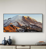 Mt. Rainier in Summer Sunset | Authentic Nature Closeup Photography | Unframed Canvas Horizontal Print | Biophilic Wall Art for Home Office