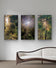 Forest Trees in Sunset | Authentic Nature Photography Prints Set of 3 | Vertical Unframed Canvas | Biophilic Wall Art