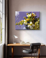 White Spring Blossom with Raindrops | Macro Floral Photography | Horizontal Gallery Wrapped Canvas | Modern Botanical Wall Art Décor