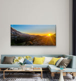 Mt. Rainier in Sunset | Authentic Nature Photography | Gallery Wrapped Canvas Horizontal Print | Biophilic Style Wall Art for Home Office