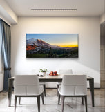 Mt. Rainier in Sunset | Authentic Nature Photography | Gallery Wrapped Canvas Horizontal Print | Biophilic Style Wall Art Home Office Decor