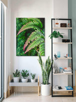 Gallery Wrapped Canvas Wall Art | Lash Green Foliage Closeup Authentic Photography | Biophilic Style Home & Office Décor