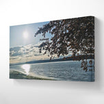 Sea Sunset with Vibrant Leaves | Authentic Nature Photography | Gallery Wrapped Canvas | Horizontal Modern Tranquil Landscape Wall Art