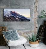 Mt. Rainier in Summer Sunset | Authentic Nature Closeup Photography | Gallery Wrapped Canvas Horizontal Print | Biophilic Style Wall Art
