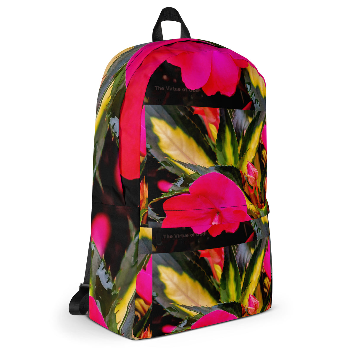 16" Laptop Backpack Waterproof Featuring Original Red Flower Photography Print