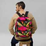 16" Laptop Backpack Waterproof Featuring Original Red Flower Photography Print