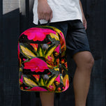 16" Laptop Backpack Waterproof Featuring Original Red Flower Photography Print
