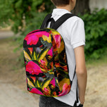 16" Laptop Backpack Waterproof Featuring Original Red Flower Photography Print