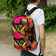 16" Laptop Backpack Waterproof Featuring Original Red Flower Photography Print