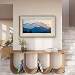 Summer Brilliance — Mt. Rainier in Sunset Photography | Unframed Horizontal Panoramic Canvas Biophilic Wall Art