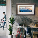 Summer Brilliance — Mt. Rainier in Sunset Photography | Unframed Horizontal Panoramic Canvas Biophilic Wall Art