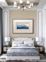 Summer Brilliance — Mt. Rainier in Sunset Photography | Unframed Horizontal Panoramic Canvas Biophilic Wall Art