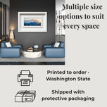 Summer Brilliance — Mt. Rainier in Sunset Photography | Unframed Horizontal Panoramic Canvas Biophilic Wall Art