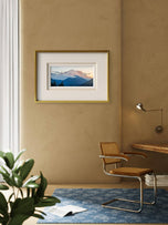 Summer Brilliance — Mt. Rainier in Sunset Photography | Unframed Horizontal Panoramic Canvas Biophilic Wall Art