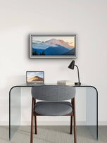 Summer Brilliance — Mt. Rainier in Sunset Photography | Unframed Horizontal Panoramic Canvas Biophilic Wall Art