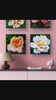 Vibrant Rose Flowers Set of 4 Square Prints | Authentic Nature Closeup Photography | Unframed Canvas Wall Art Collection | Modern Home Office Decor