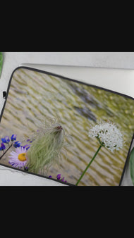 Premium 13”, 15" Laptop Sleeve with Original Wildflowers Photography Print Captured at Mt. Rainier National Park | Professional Protection Meets Authentic Nature Art