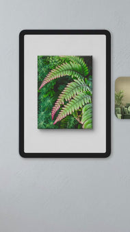 Gallery Wrapped Canvas Wall Art | Lash Green Foliage Closeup Authentic Photography | Biophilic Style Home & Office Décor