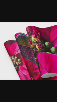 Red Poinsettia Premium Gift Wrap with Authentic Macro Photography | Wrapping Paper 3 Sheets Set | Holiday Botanical Design