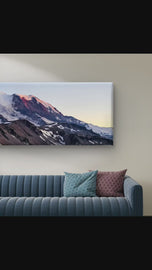 Mt. Rainier in Summer Sunset | Authentic Nature Closeup Photography | Gallery Wrapped Canvas Horizontal Print | Biophilic Style Wall Art