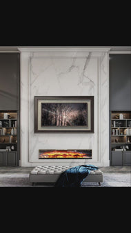 Winter Tree Branches with Moon Authentic Photography | Unstretched Canvas Horizontal Print | Biophilic Style Wall Art Decor