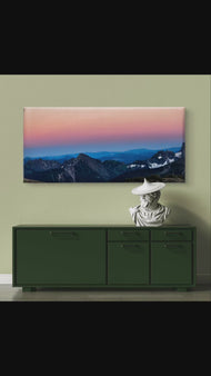 Mt. Rainier National Park in Sunset | Authentic Nature Photography | Gallery Wrapped Canvas Horizontal Print | Biophilic Wall Art for Home Office Decor