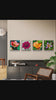 Vibrant Tropical Flowers Close-Up Nature Photography I Square Unframed Canvas Wall Art Set of 4 | Elegant Floral Print for Home Décor