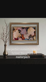 Autumn Leaves with Raindrop Authentic Macro Photography Horizontal Print | Unstretched Canvas Wall Art | Biophilic Style Nature Decor