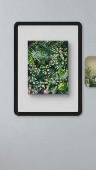 Gallery Wrapped Canvas Wall Art | Lash Green Foliage Closeup Authentic Photography Print | Biophilic Style Home & Office Décor
